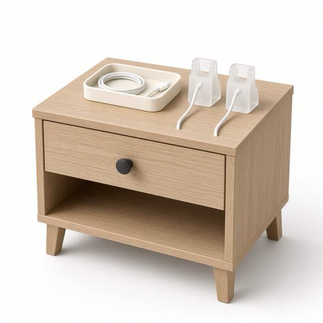 USB Nightstand Cable Organizer Kit